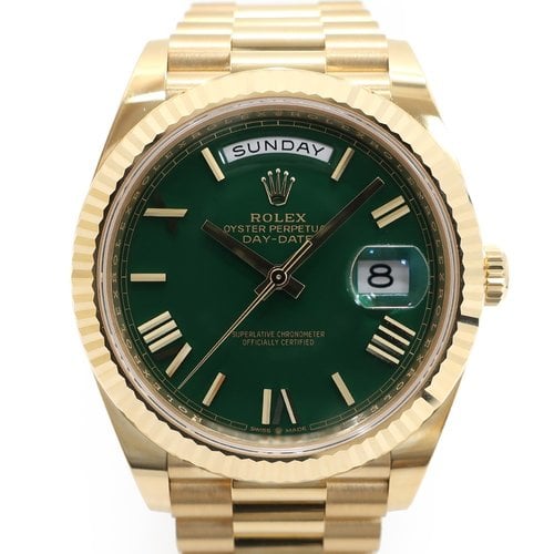 Day-Date 40 Yellow Gold Green Ombre Roman Numeral Dial