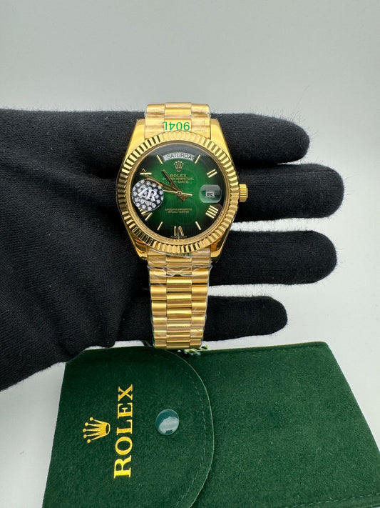 Day-Date 40 Yellow Gold Green Ombre Roman Numeral Dial